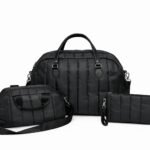 Combo puffer Negro tela de Avion